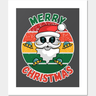 Alien Santa, Merry Christmas Funny festive Humor Posters and Art